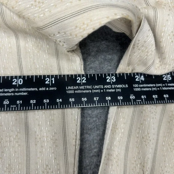 VTG Manhattan Torque Shirt Mens M 15-32 Beige Geometric Stripe 60s 70s Button up - Picture 8 of 8